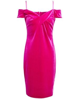 Gai Mattiolo Gm Fuchsia Mini Dress Polyester, Elastane - Pink
