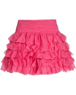 Alaïa Mini Skirt Viscose, Polyamide, Polyester, Elastane, Polyurethane - Pink