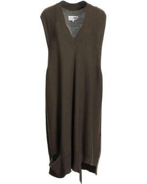 MM6 by Maison Margiela Military Mini Dress Wool, Elastane - Brown