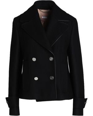BOSS Coat Wool, Polyamide, Recycled Cashmere - Black