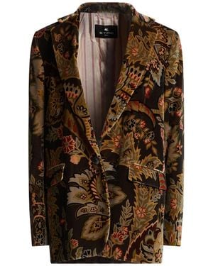 Etro Blazer Cotton, Elastane - Brown