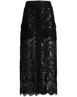 Ermanno Scervino Maxi Skirt Polyamide, Viscose, Polyester, Cotton - Black