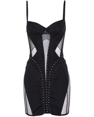 Mugler Mini Dress Polyamide, Elastane - Black