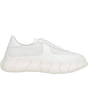 Testoni Sneakers Leather, Textile Fibers - White