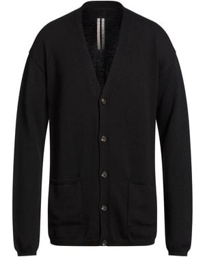 Rick Owens Cardigan Virgin Wool - Black