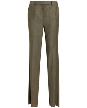 Marella Khaki Pants Virgin Wool, Polyester, Viscose - Green