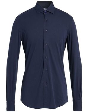 Mazzarelli Midnight Shirt Cotton, Elastane - Blue