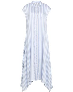 Peserico Sky Midi Dress Viscose, Silk - Blue