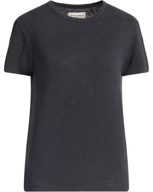 Officine Generale Charcoal T-Shirt Linen, Elastane - Black