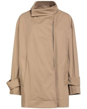 Gaelle Paris Camel Overcoat & Trench Coat Polyester, Rayon, Elastane - Natural