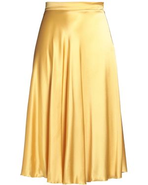 Bruno Manetti Midi Skirt Silk, Elastane - Yellow
