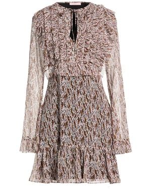 Kristina Ti Mini Dress Silk - Brown