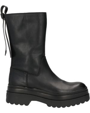 Red(V) Ankle Boots Leather - Black