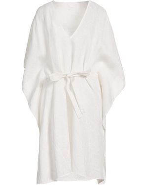 120% Lino Midi Dress Linen - White
