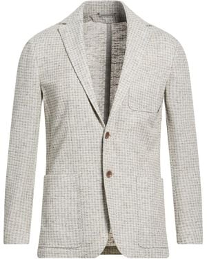 Canali Light Blazer Cotton, Polyester, Linen - Gray