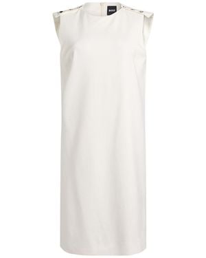 BOSS Cream Mini Dress Viscose, Polyamide, Elastane - White