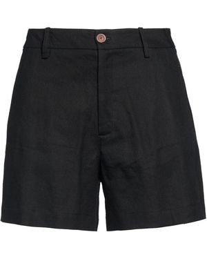 Alysi Shorts & Bermuda Shorts Linen, Viscose, Elastane - Black