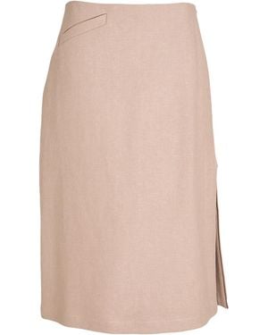 Fendi Blush Midi Skirt Linen - Natural