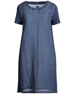 120% Lino Mini Dress Linen - Blue
