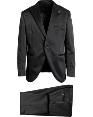 Luigi Bianchi Suit Polyester, Wool - Black