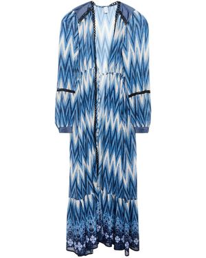 Liu Jo Maxi Dress Polyester, Metallic Fiber, Viscose - Blue
