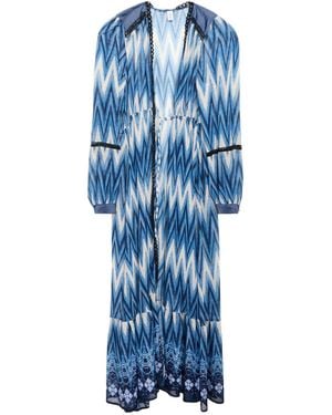 Liu Jo Maxi Dress Polyester, Metallic Fiber, Viscose - Blue