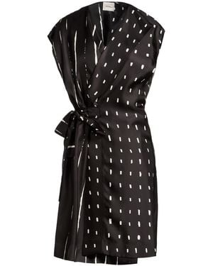 Alysi Crème Mini Dress Silk - Black