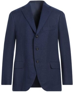 Cesare Attolini Blazer Wool, Silk, Linen - Blue
