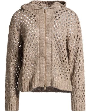 Brunello Cucinelli Khaki Cardigan Silk, Linen, Polyamide, Polyester - Brown