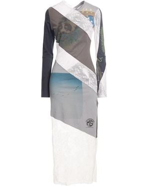 Marine Serre Vestido Largo - Gris