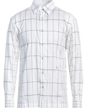 dunhill Checked Cotton Embroidered Shirt - White