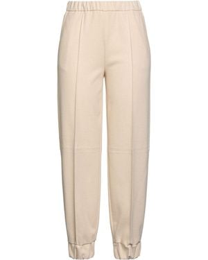 Beatrice B. Cream Trousers Polyester, Cotton, Elastane - Natural