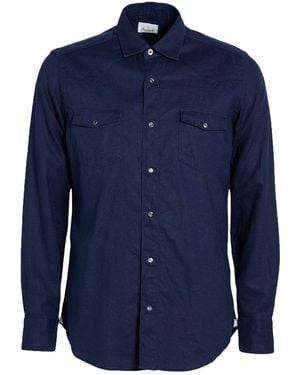 Giannetto Portofino Shirt Linen - Blue