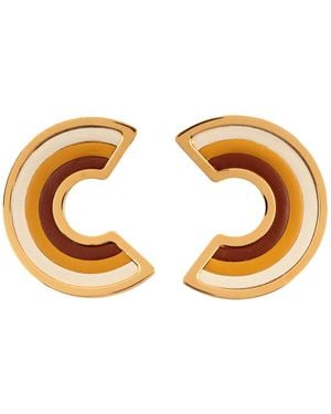 Marni Marigold Earrings Metal, Soft Leather - Metallic