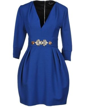 Nora Barth Bright Mini Dress Viscose, Polyester, Wool, Elastane - Blue