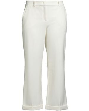 Via Masini 80 Ivory Pants Polyester, Wool, Elastane - White