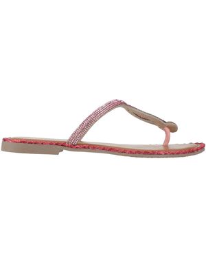 CafeNoir Fuchsia Thong Sandal Leather - Pink