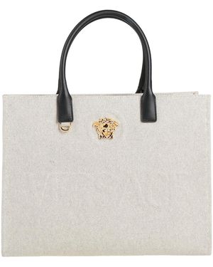 Versace Handbag Cotton, Acrylic, Calfskin - White