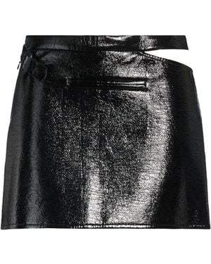 Courreges Mini Skirt Cotton, Polyurethane, Elastane - Black