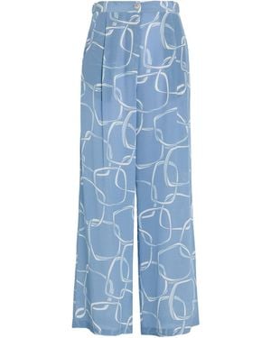 Barba Napoli Trousers Silk - Blue