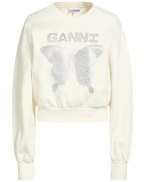 Ganni Cream Sweatshirt Organic Cotton - White