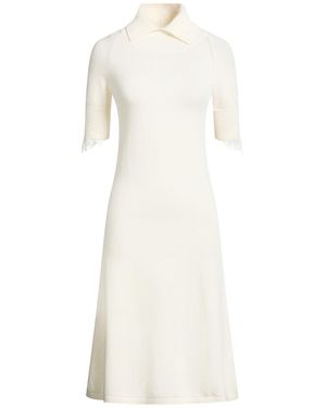 Ermanno Scervino Life Midi Dress Lyocell, Virgin Wool, Elastane - White