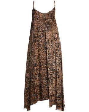 SANCTAMUERTE Midi Dress Rayon, Viscose - Brown