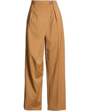 Tela Camel Trousers Polyester, Virgin Wool, Elastane - Natural
