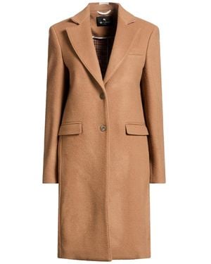 Etro Camel Coat Wool, Cashmere - Brown