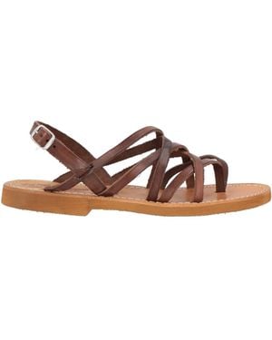 STELLA D'OTRANTO Dark Thong Sandal Cowhide - Brown