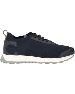 Canali Midnight Sneakers Leather, Textile Fibers - Blue