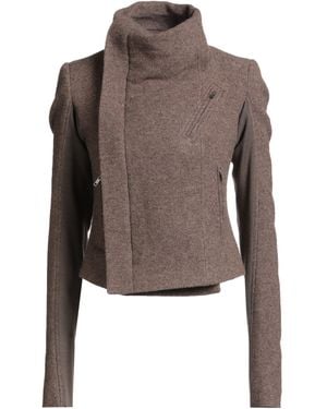 Rick Owens Khaki Jacket Virgin Wool - Brown