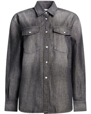 Department 5 Charcoal Denim Shirt Cotton - Black