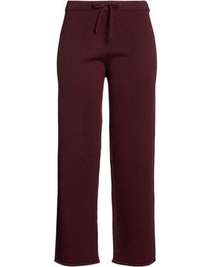 Alpha Studio Burgundy Trousers Geelong Wool - Red